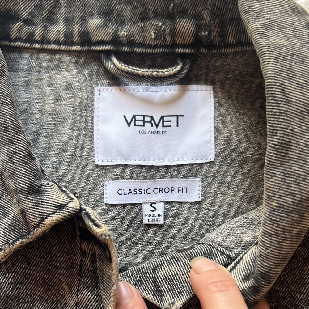 VENET Distressed Dark Gray Denim Jacket - Picture 2 of 12